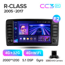 Android head unit Teyes CC3 4+32 Gb Mercedes Benz R-Class W251 R280 R300 R320 2005-2017 button (F2) 9" 2k (L1)