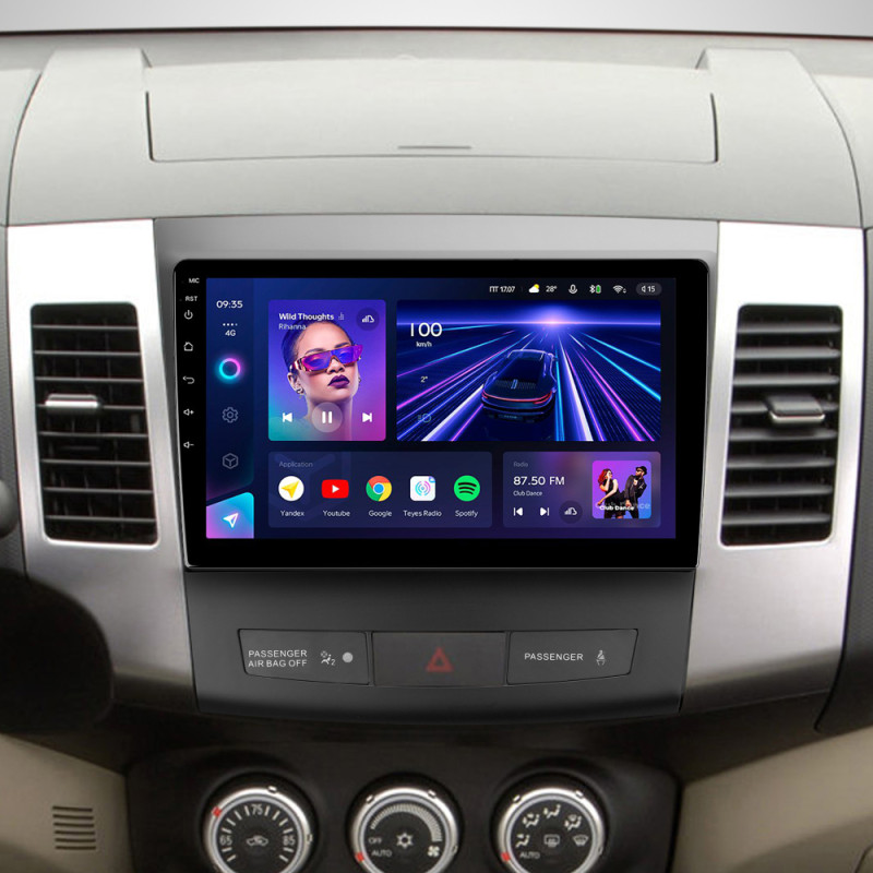 Android head unit Teyes CC3 4+32 Gb Mitsubishi Outlander 2 CW0W 2005-2013 / Citroen C-Crosser 1 2007-2013 / Peugeot 4007 2007-2012 (B) 9"