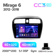Android head unit Teyes CC3 4+32 Gb Mitsubishi Mirage 6 2012-2018 9" 2k