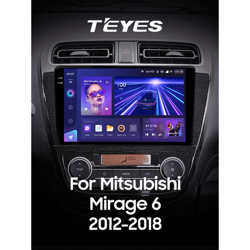 Android head unit Teyes CC3 6+128 Gb with 360° surround view° Mitsubishi Mirage 6 2012-2018 9" 2k