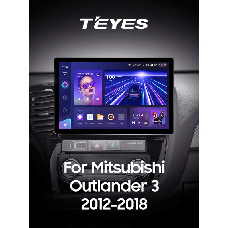 Android head unit Teyes CC3 4+32 Gb Mitsubishi Outlander 3 GF0W GG0W 2012-2018 (A) 13" 2k