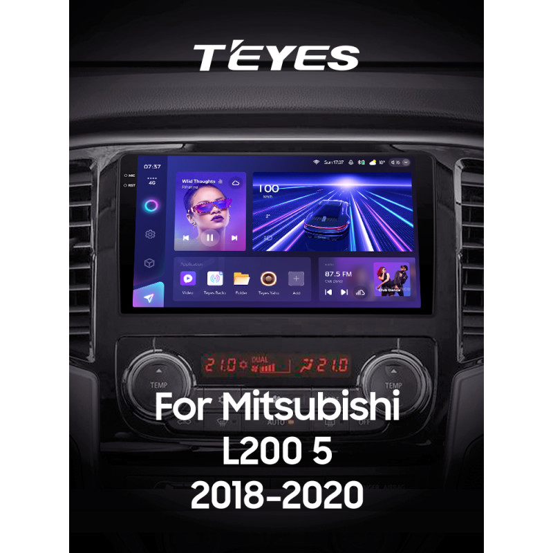 Festplatten-Magnetophon Teyes CC3 6+128 GB für Mitsubishi L200 5 (2018–2020, F1) – 9 Zoll, 2K.