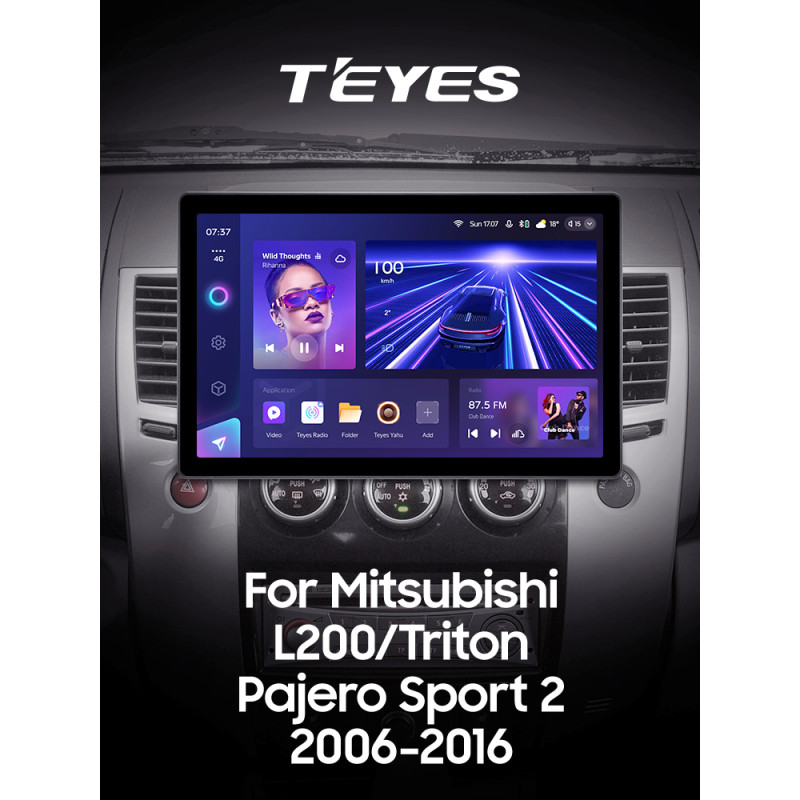 Android head unit Teyes CC3 4+32 Gb Mitsubishi Pajero Sport 2 L200 Triton 2008-2016 11" 2k