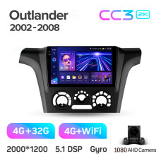 Android head unit Teyes CC3 4+32 Gb Mitsubishi Outlander 1 2002-2008 (F1) 9" 2k