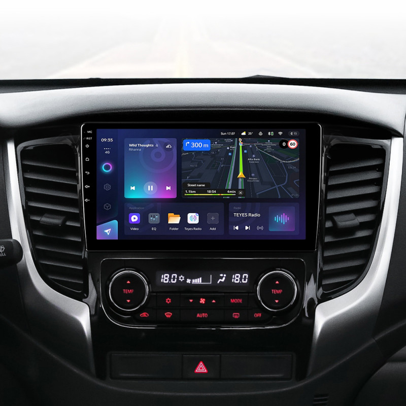 Android head unit Teyes CC3L 4+32 Gb Mitsubishi L200 5 (F2) (Automatic air conditioning) 2015-2019 9"