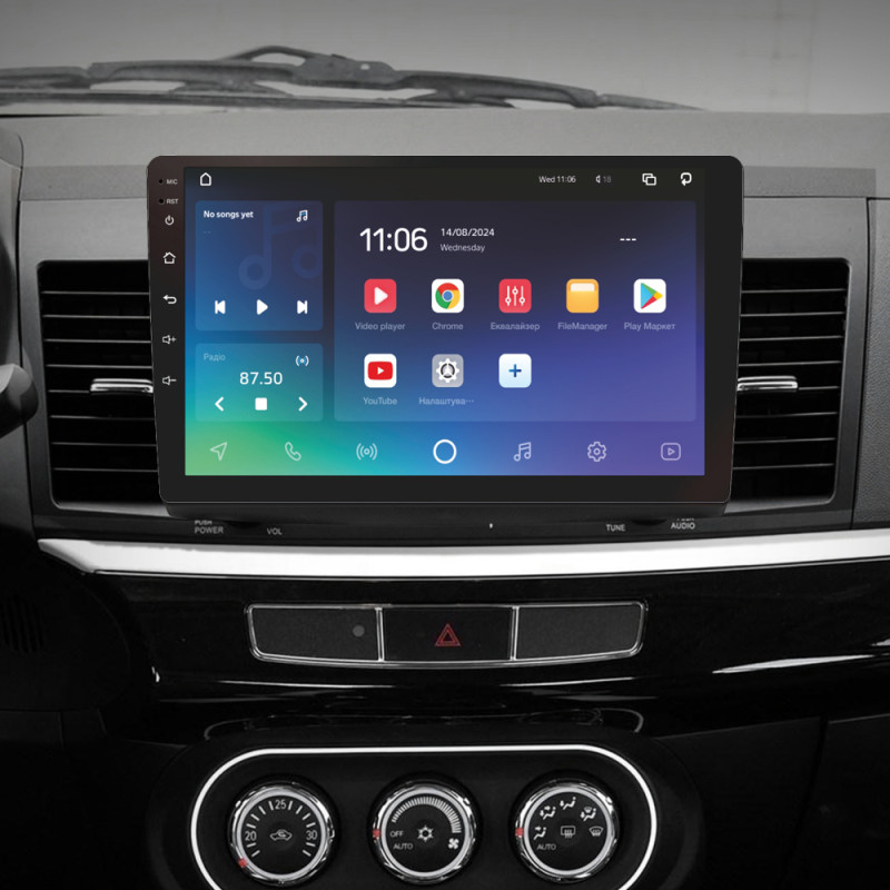 Android head unit SIGMA X10432 ANDROID 10 4+32 Gb 4G DSP Mitsubishi Lancer 10 CY 2007-2012 (B) 10"