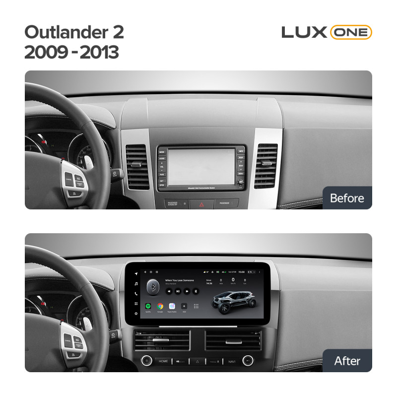 Android head unit Teyes LUX ONE 6+128 Gb with 360° surround view° Mitsubishi Outlander 2 CW0W 2009-2013 (A) 12.3" (L2)