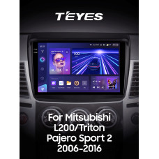 Android head unit Teyes CC3 6+128 Gb Mitsubishi Pajero Sport 2 L200 Triton 2008-2016 9" 2k