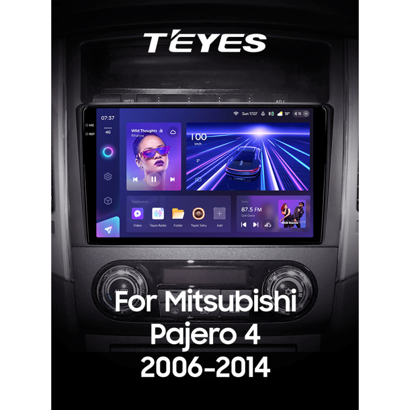 Android head unit Teyes CC3 4+64 Gb Mitsubishi Pajero 4 V80 V90 2006-2024 9" 2k