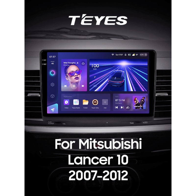 Štátní magnetofon Teyes CC3 6+128 GB pro Mitsubishi Lancer 10 CY (2007–2012, verze B), 10