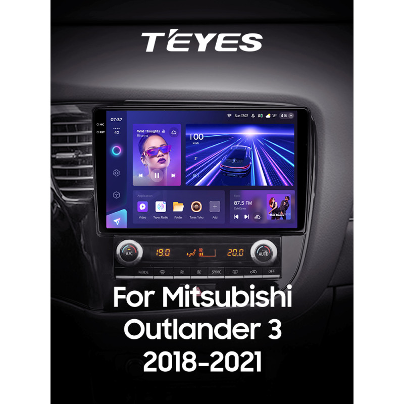 Android head unit Teyes CC3 6+128 Gb with 360° surround view° Mitsubishi Outlander 3 III GF0W GF0W GG0W 2018 - 2021 10" 2k