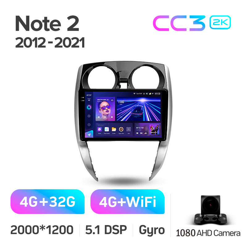 Android head unit Teyes CC3 4+32 Gb Nissan Note 2 E12 2012-2021 10" 2k