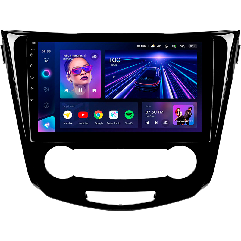 Android head unit Teyes CC3 4+32 Gb Nissan X-Trail X Trail 3 T32 2013-2022- (F1) Manual air conditioning (AB) 10"