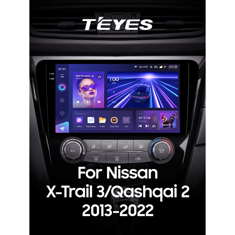 Android head unit Teyes CC3 4+64 Gb Nissan X-Trail X Trail 3 T32 2013-2022- (F1) Manual air conditioning (AB) 10" 2k