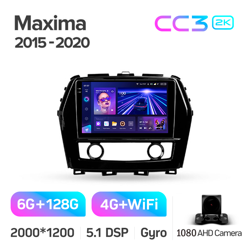 Android head unit Teyes CC3 6+128 Gb Nissan Maxima A36 2015-2020 10" 2k