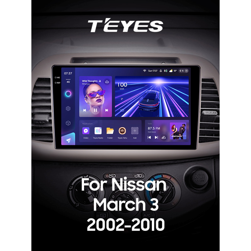 Estéreo de fábrica Teyes CC3 6+128 GB con pantalla panorámica de 360° para Nissan March Micra 3 K12 (2002-2010), 9