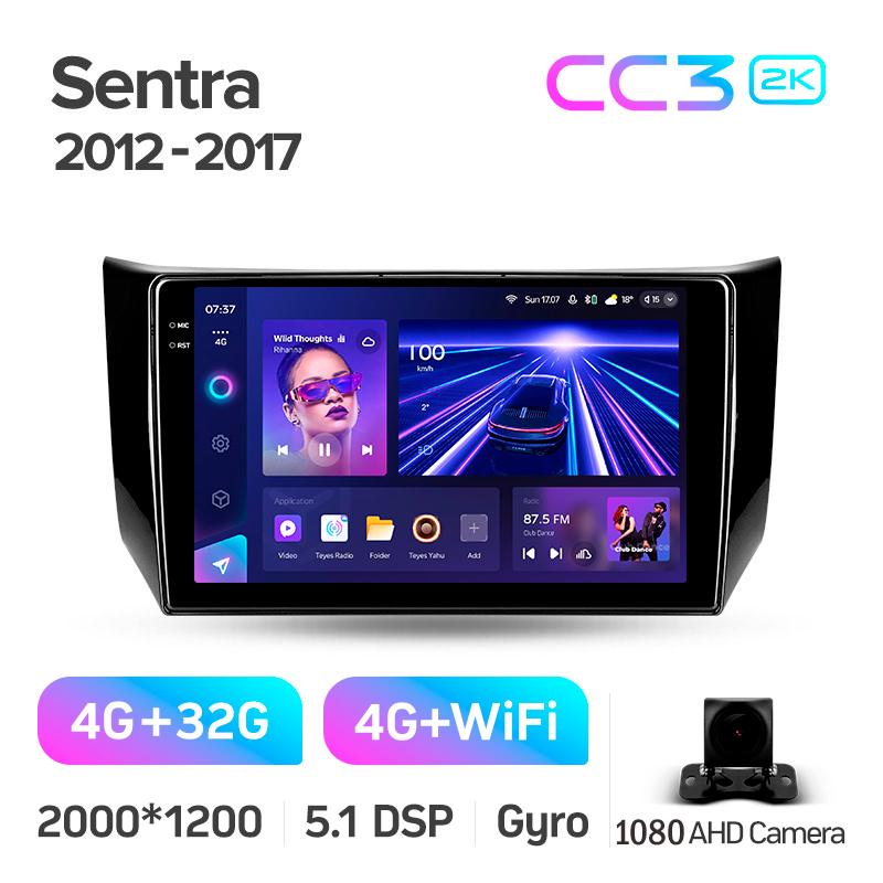 Android head unit Teyes CC3 4+32 Gb Nissan Sentra B17 2012-2017 10" 2k