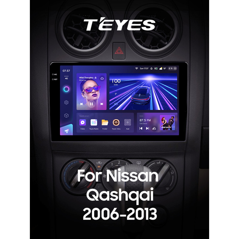 Android head unit Teyes CC3 6+128 Gb with 360° surround view° Nissan Qashqai 1 J10 2006-2013 (F2) 9" 2k