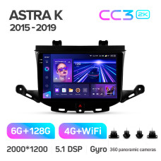 Android head unit Teyes CC3 6+128 Gb with 360° surround view° Opel Astra K 2015-2022 (A) 9" 2k