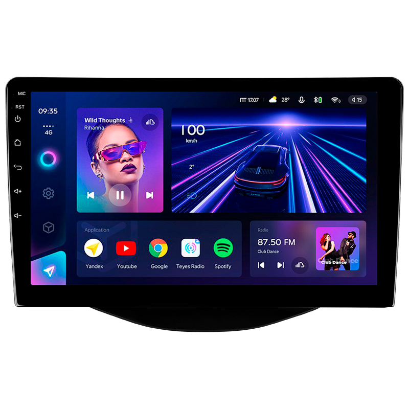 Android head unit Teyes CC3 4+32 Gb Peugeot 108 For Toyota Aygo B40 2014-2021 (F2) 9"