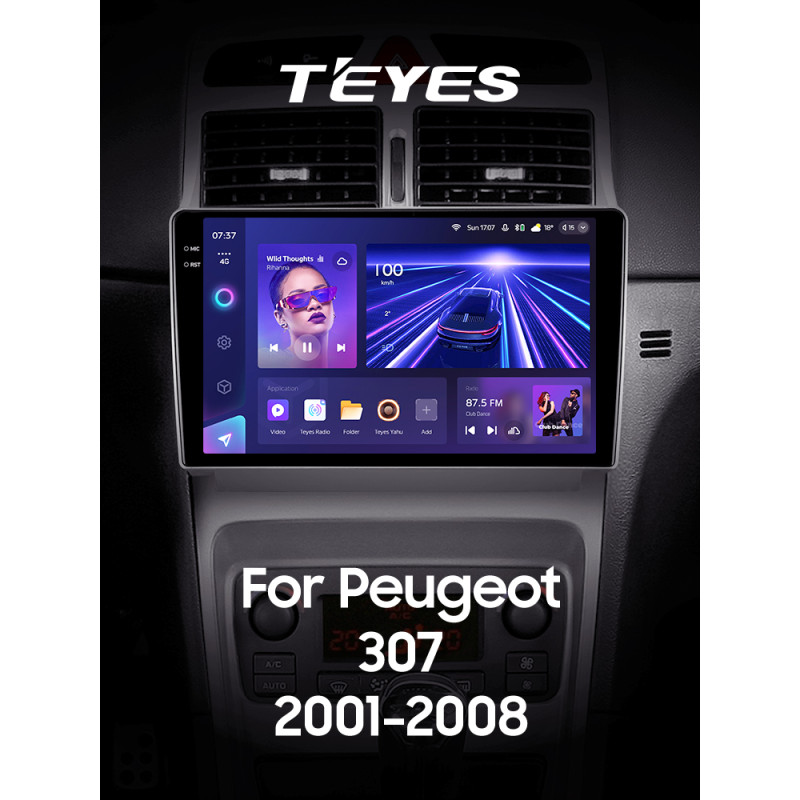 Android head unit Teyes CC3 4+32 Gb Peugeot 307 1 2001-2008 9" 2k