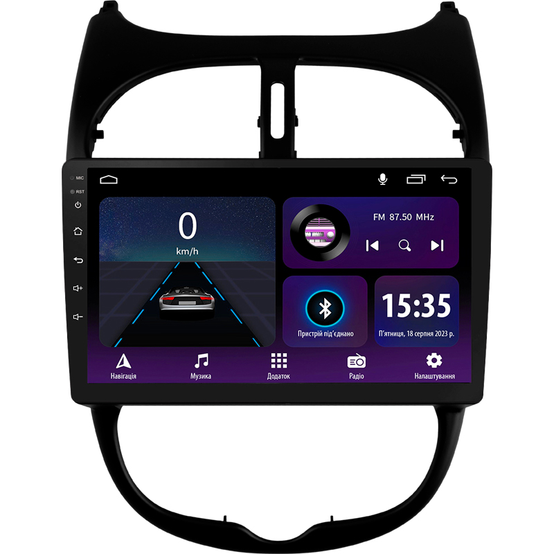 Android head unit SIGMA E9232 ANDROID 10 2+32 Gb Peugeot 206 1998-2012 9" (L1)