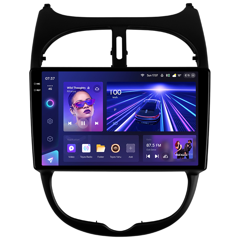 Android head unit Teyes CC3 4+64 Gb Peugeot 206 1998-2012 9" 2k (L1)
