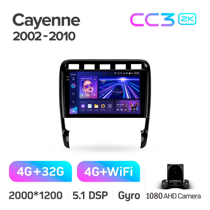 Android head unit Teyes CC3 4+32 Gb Porsche Cayenne I 1 9PA 2002-2010 9" 2k (L1)