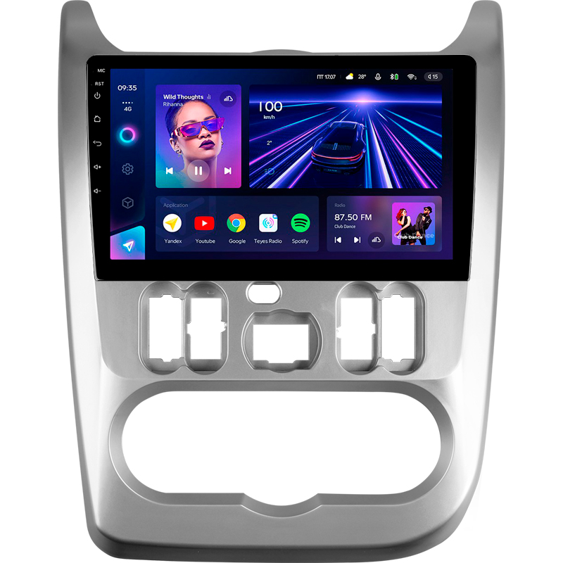 Android head unit Teyes CC3 4+32 Gb Renault Logan 1 2010-2016 (CAN BUS) 9" (L2)