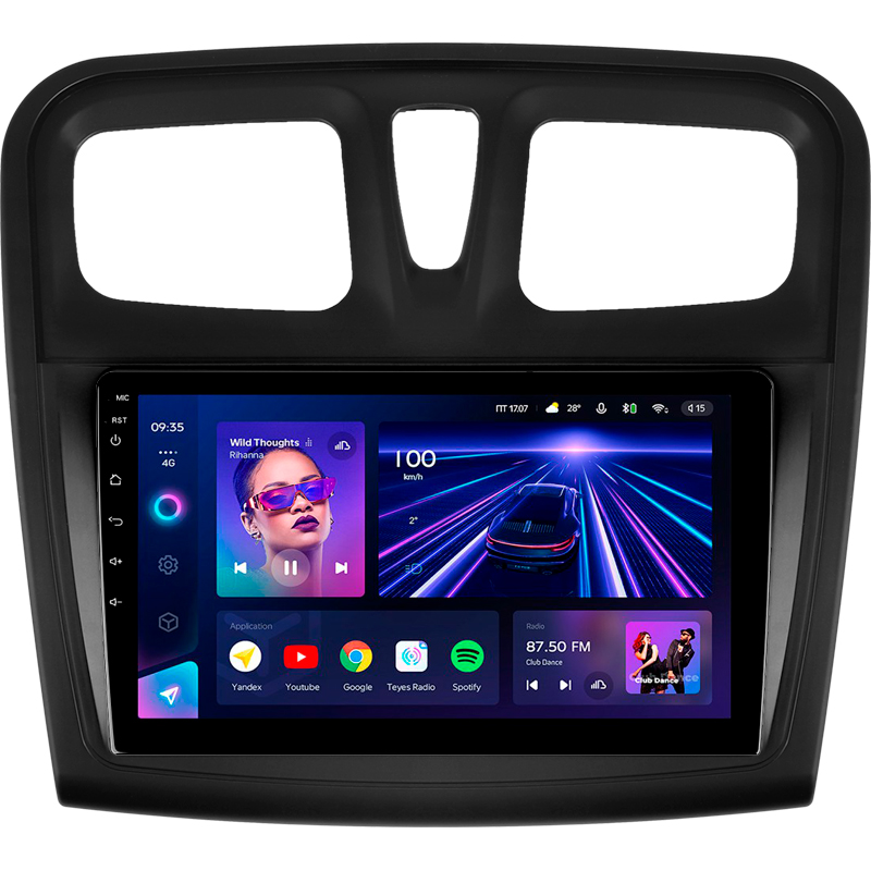 Android head unit Teyes CC3 4+32 Gb Renault Logan 2 2012-2022 Sandero 2 2013-2022 (F1) (A) 9"
