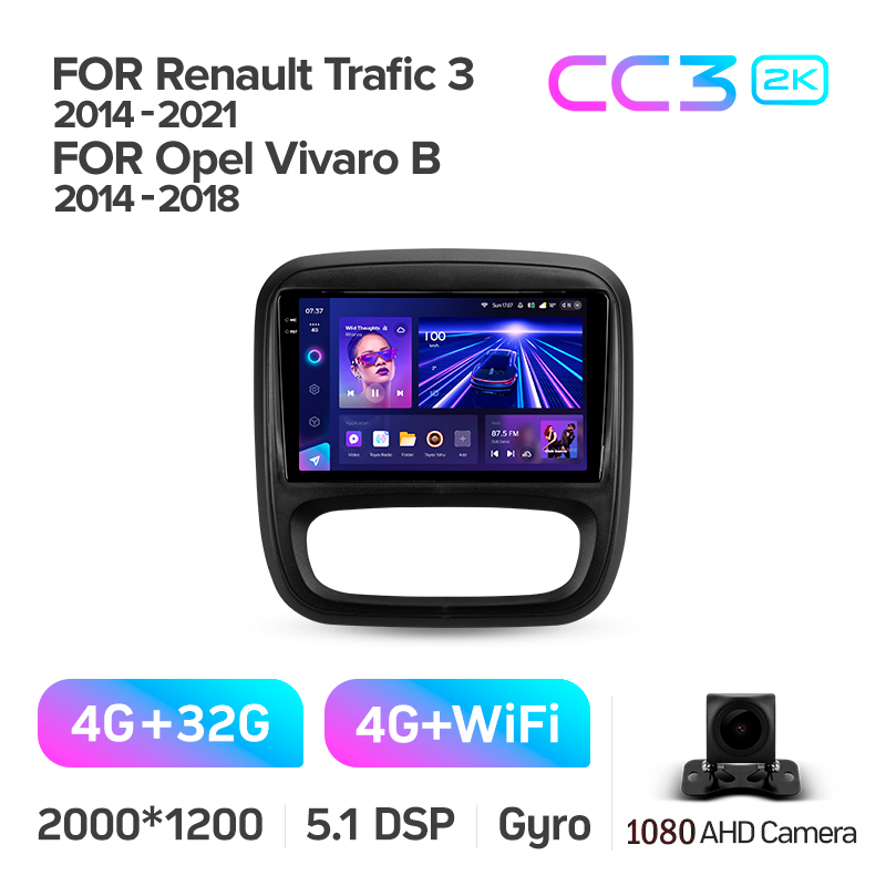 Android head unit Teyes CC3 4+32 Gb Renault Trafic 3 2014-2021 / Opel Vivaro B 2014-2018 9" 2k (L1)
