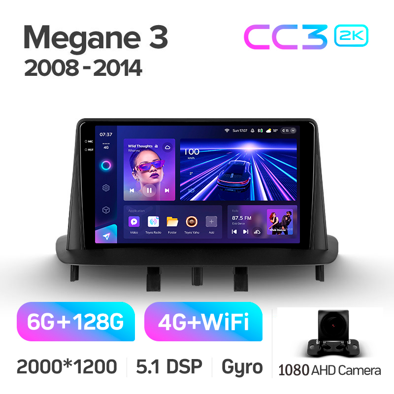 Oryginalna odtwarzacz CD/DVD Teyes CC3 6+128 GB do Renault Megane 3 (2008–2014), 9