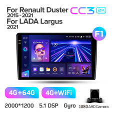 Magazynofon Teyes CC3 4+64 GB Renault Duster (F1) 2015–2021 / Lada Largus I 1.2 2021, 9