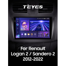 Android head unit Teyes CC3 4+32 Gb Renault Logan 2 2012-2022 Sandero 2 2013-2022 (F2) (B) 9" 2k (L1)