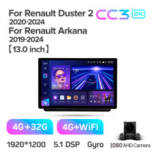 Android head unit Teyes CC3 4+32 Gb Renault Duster HM 2 2020-2023 (F1) 13" 2k
