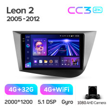 Android head unit Teyes CC3 4+32 Gb Seat Leon 2 2005-2012 (F2) 9" 2k