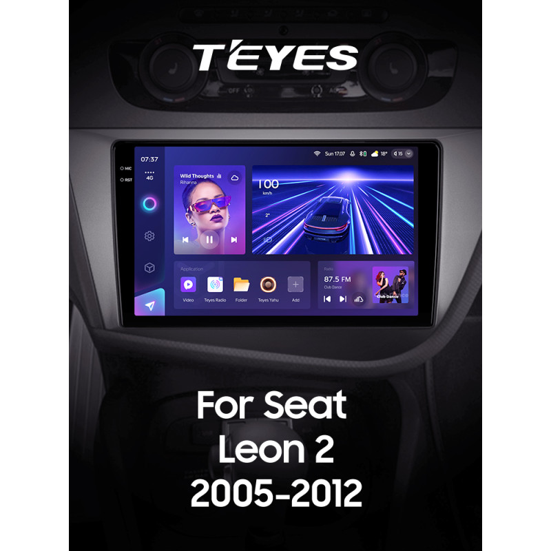 Android head unit Teyes CC3 6+128 Gb Seat Leon 2 2005-2012 (F2) 9" 2k