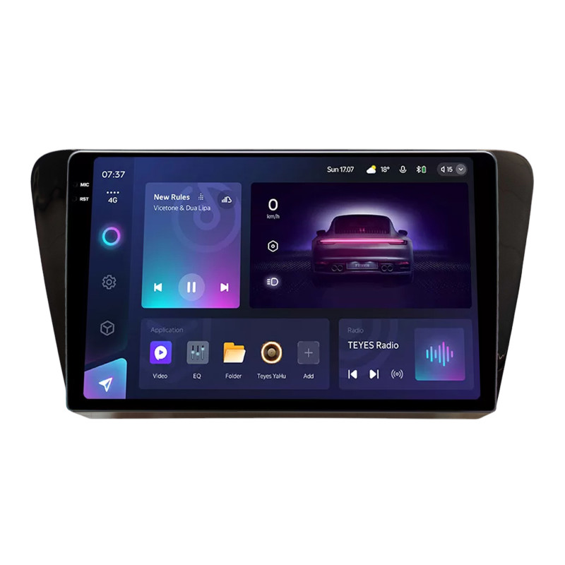 Fest eingebaute Radioanlage Teyes CC3 4+64 GB für Škoda Rapid 2013–2017, 10 Zoll, 2K.