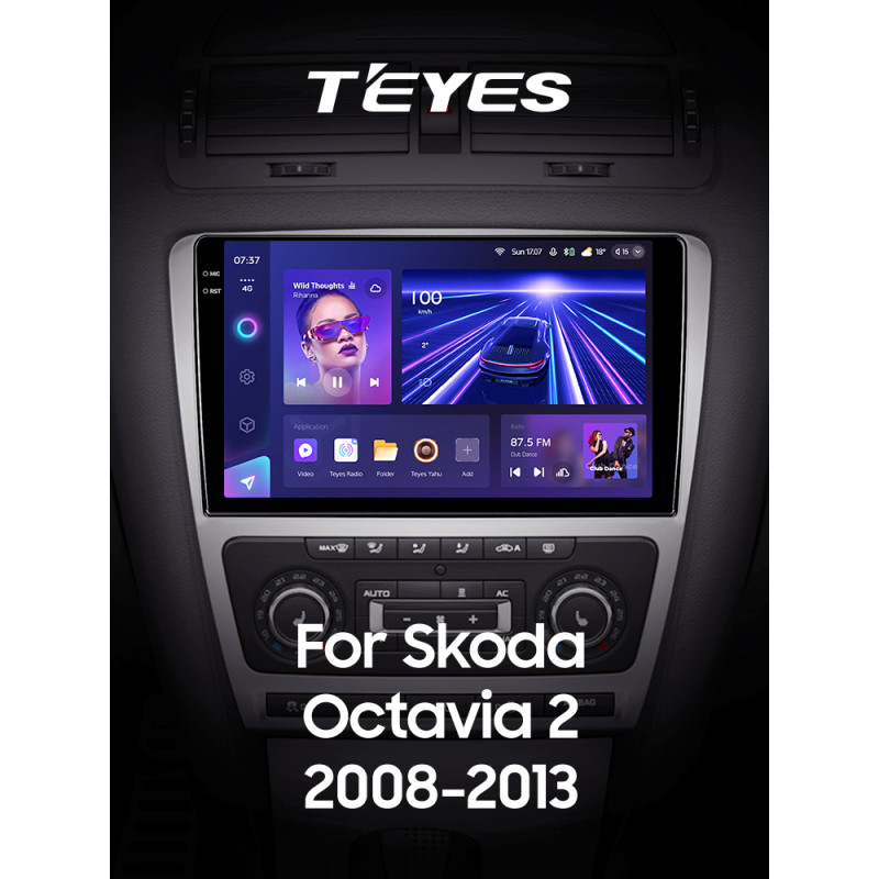 Android head unit Teyes CC3 4+32 Gb Skoda Octavia 2 A5 2008-2013 10" silver 2k