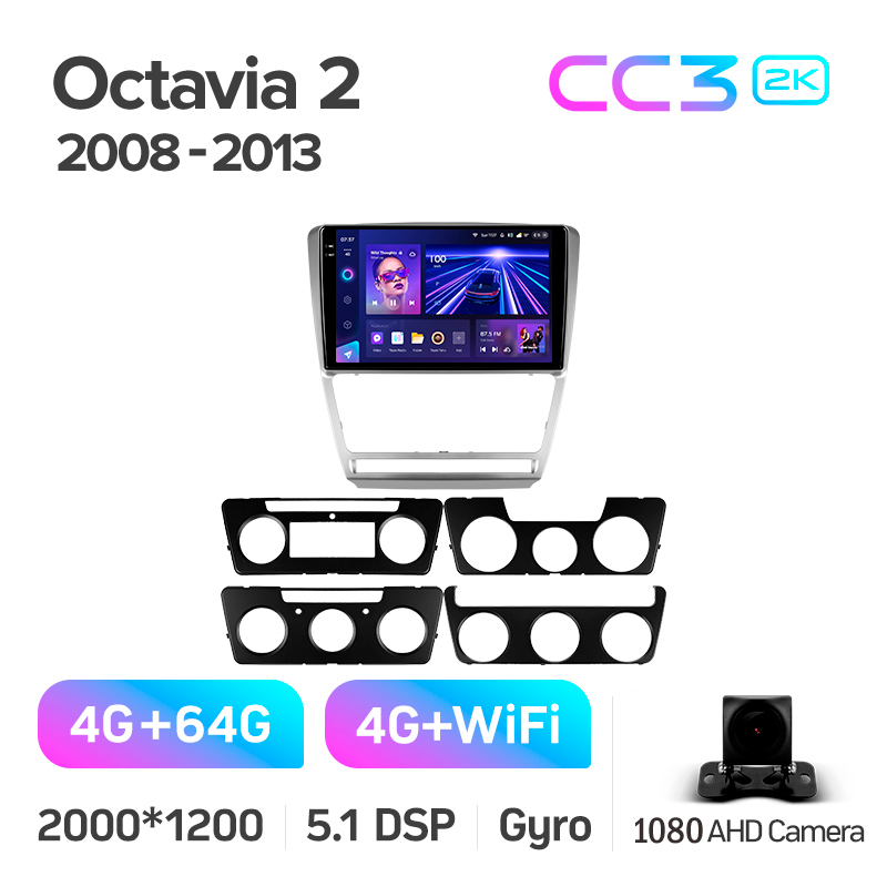 Štátní magnetofon Teyes CC3 4+64 GB Škoda Octavia 2 A5 2008–2013, 10