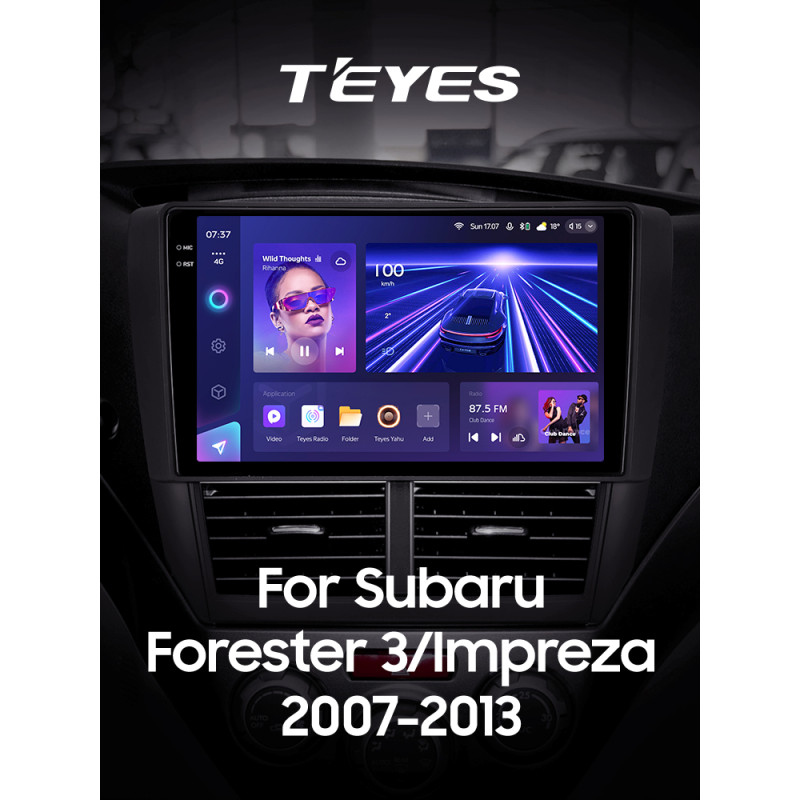 Android head unit Teyes CC3 6+128 Gb with 360° surround view° Subaru Forester 3 SH 2007-2013 For Subaru Impreza GH GE 2007-2011 9" 2k