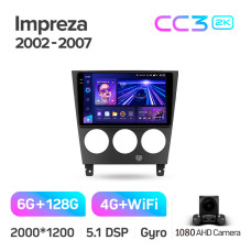 Android head unit Teyes CC3 6+128 Gb Subaru Impreza GD GG 2002-2007 9" 2k