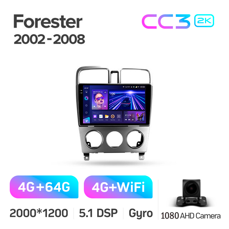 Magazynofon Teyes CC3 4+64 GB Subaru Forester SG 2002–2008, 9