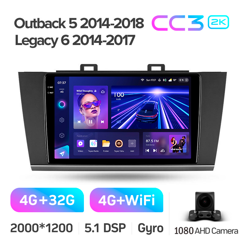 Android head unit Teyes CC3 4+32 Gb Subaru Outback 5 2014-2018 Legacy 6 2014-2017 9" 2k (L1)