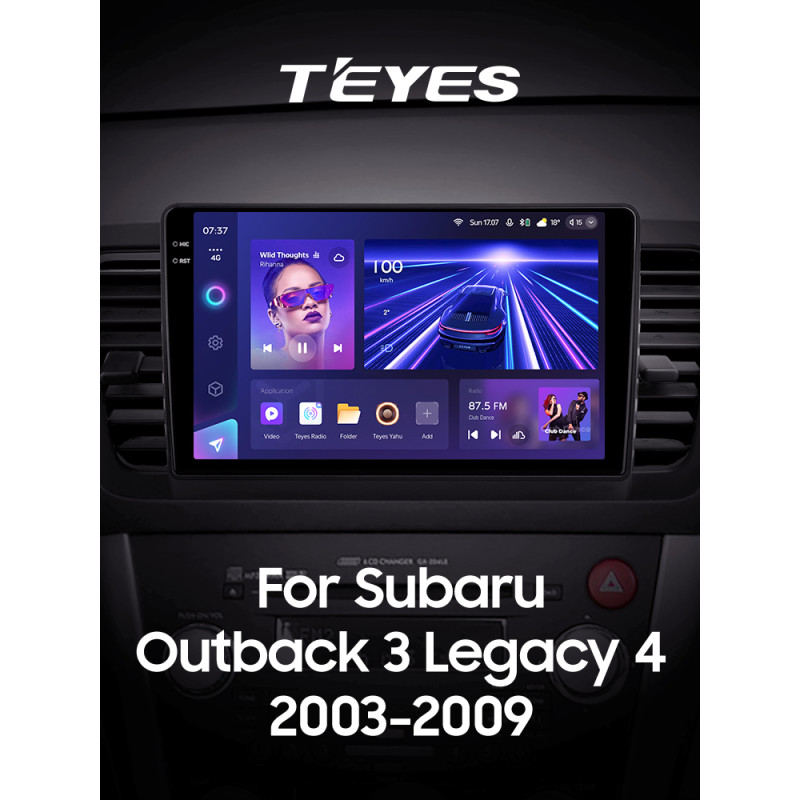 Android head unit Teyes CC3 6+128 Gb with 360° surround view° Subaru Outback 3 Legacy 4 2003-2009 9" 2k
