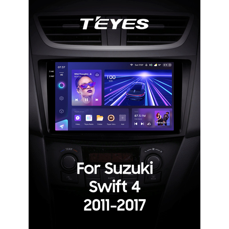 Odtwarzacz multimedialny Teyes CC3 6+128 GB z kamerą 360° dla Suzuki Swift 4 (2011–2017), ekran 9
