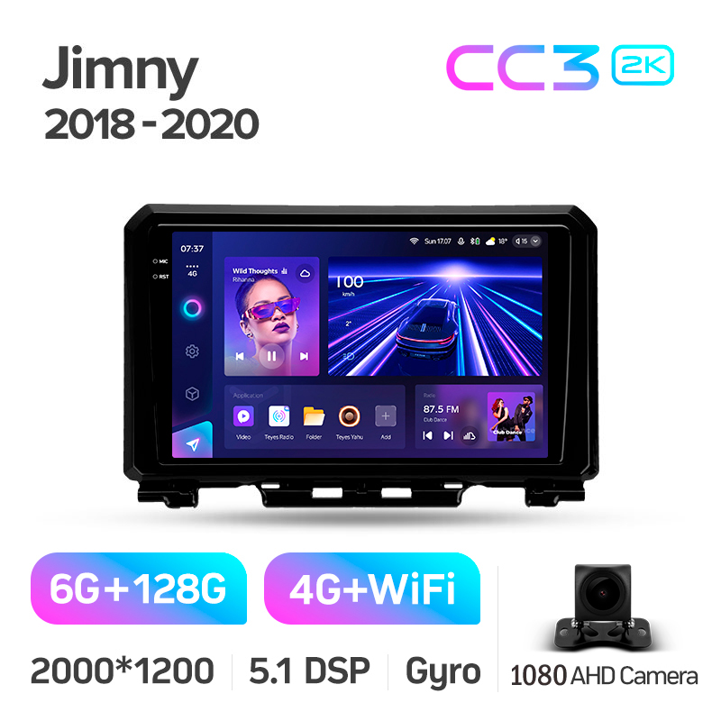 Android head unit Teyes CC3 6+128 Gb Suzuki Jimny JB64 2018-2020 9" 2k