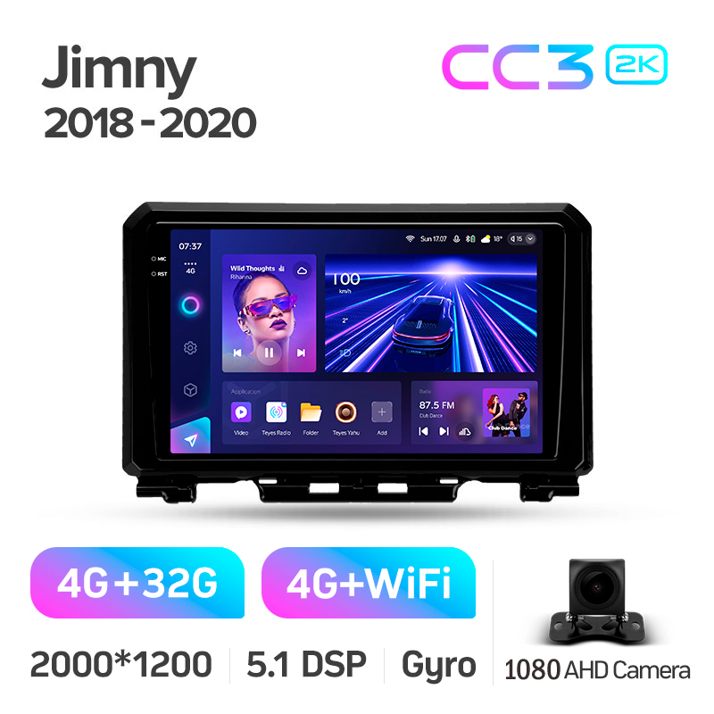 Android head unit Teyes CC3 4+32 Gb Suzuki Jimny JB64 2018-2020 9" 2k