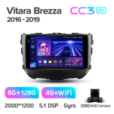 Android head unit Teyes CC3 6+128 Gb Suzuki Vitara Brezza 2016-2019 9" 2k