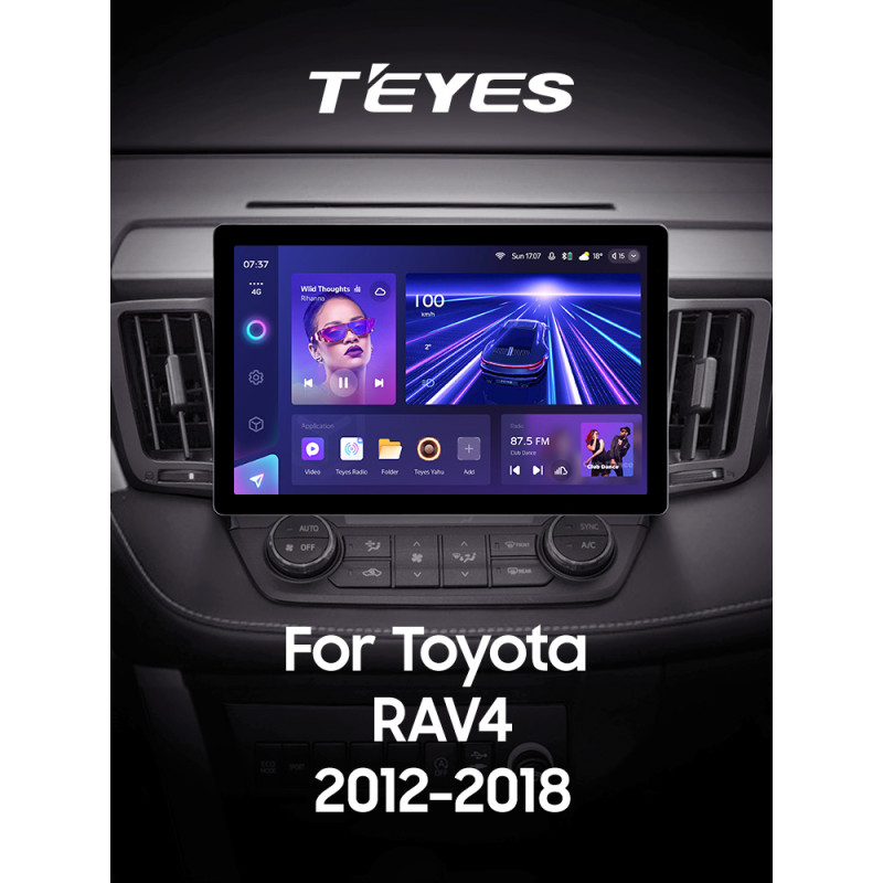Android head unit Teyes CC3 6+128 Gb Toyota RAV4 4 XA40 5 XA50 2012-2018 11" 2k